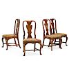 SET OF FOUR GEORGE I STYLE WALNUT SIDE CHAIRS