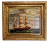 D. Tayler American Clipper Ship Oil Painting