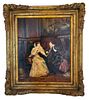 Antique French Romantic Oil Painting after Picard