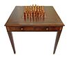Lloyd Buxton Leather Top Game Table
