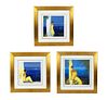 Lot of Three Emile Bellet Lithographs in Colours