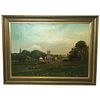 LEICESTERSHIRE PASTORAL SHEEP CATTLE OIL PAINTING