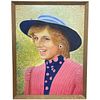 PORTRAIT OF A ROYAL PRINCESS OF WALES DIANA OIL PAINTING