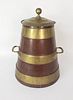 Antique 19th Century British Naval Oak Brass Bound Rum Cask Barrel