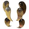 1950s Art Smith American Modernist Patinated Brass Kinetic Screw Back Earrings