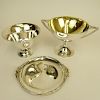 Lot of 3 Vintage Sterling Silver Table Top Items. Includes a compote, a footed bowl and a small tray.