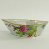 Vintage Chinese Export Porcelain Hand Painted Rose Famille Serving Dish.