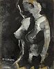 Alex Alessandro, American (20th Century)  Oil on cardboard. "Nude"