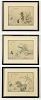 3 Chinese Paintings in Frames