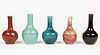 Collection of 5 Chinese Bottle Vases