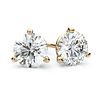 14k Yellow Gold 3-prong Round Brilliant Diamond Stud Earrings (0.32 Ct. T.w., Vs1-vs2 Clarity, F-g Color)