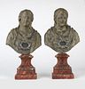 Pair Italian silvered wood figural reliquaries