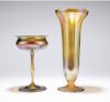 Two pieces of L.C. Tiffany Favrile art glass