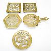 5pc Chinese Brass Trivets