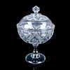 Pressed Glass Footed Bowl with Lid