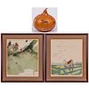 Three Fox Hunting Themed Decorative Items