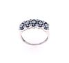 Vintage Blue Sapphire Diamond 14k White Gold Ring
