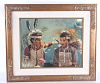 Carl Wood Iroquois Children Oil on Board Painting