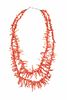 Navajo Natural Red Branch Coral Necklace c. 1950s