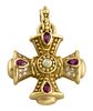 Judith Ripka 18K Gold & Gemstone Cross Pendant