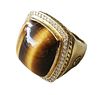 David Yurman 18K Gold Diamond & Tigereye Ring
