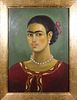 Frida Kahlo, Manner of: Self Portrait with Pearl Necklace