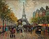 Antoine Blanchard, Fr. 1910-1988, Eiffel Tower, Oil on canvas, framed