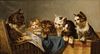 John Henry Dolph, Am. 1835-1903, Cat and Kittens, Oil on canvas, framed