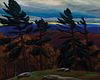 Edith Davol, Am. 1875-1950, Evergreen Trees, Oil on canvas, framed