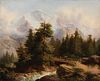 Attr. to Hermann Herzog, Am./Ger. 1832-1932, Alpine Landscape, Oil on canvas