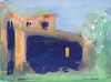 Paul Resika, Am. b. 1928, House and Trees, Provence, Gouache on paper, framed under glass