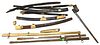 Group of 11 Leather and Brass Bayonet and Sword Scabbards
