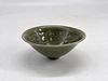 Incised Olive-green glaze conical bowl