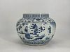Blue and white figural jar