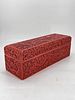 Carved lacquerware dragon rectangular box and cover