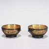 A pair of bronze gilt cups, Qing Dynasty