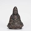 Bronze worship Guan Yin sitting sculpture
