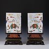 A pair of jadeite table screens, Qing Dynasty
