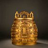 Gilt Bronze Turtle Crane Temple Bell, Qing Dynasty