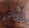 Chinese rabbit painting paper scroll