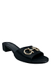 Salvatore Ferragamo Satin & Swarovski Crystal Slide Sandals Size 10