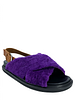 MARNI Fussbett Shearling-Trimmed Leather Sandals Size 8