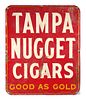 1950s TAMPA NUGGET CIGARS Metal Sign