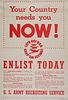 WWII Era US Army Recruitment Poster