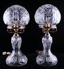 Cut Glass Table Lamps, Matching Pair