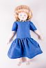 SFBJ Jointed Bisque Doll in Blue Dress