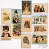 Eleven cat postcards, eight marked Louis Wain
