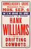 Hank Williams Grand Ole Opry concert poster