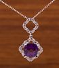 Amethyst & Sterling Silver Pendant Necklace