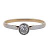 18k Gold Platinum Old Mine Diamond Engagement Ring